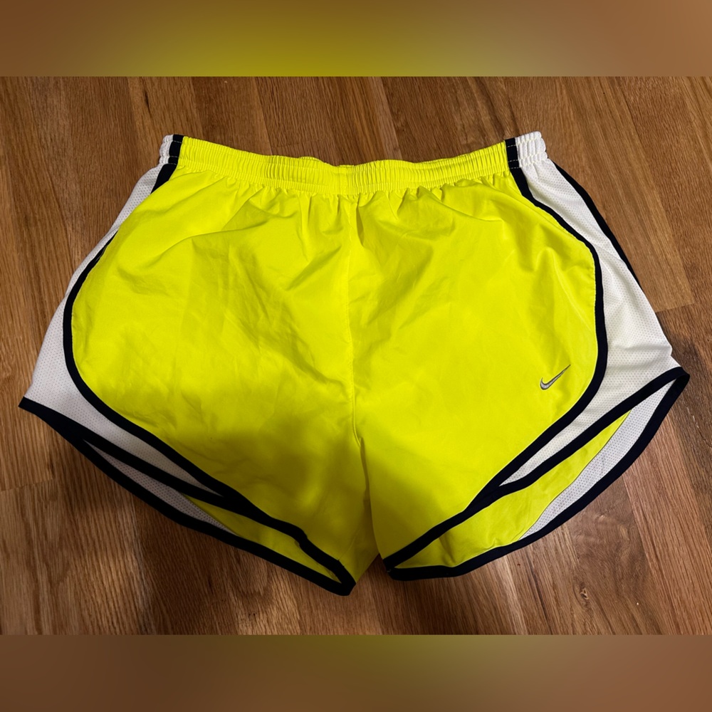 Lime green Nike shorts (with lining) size medium